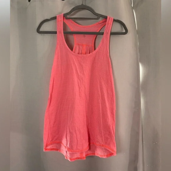 Lululemon Salute The Sun Tank Heathered Yum Yum Pink Racerback - Picture 4 of 8